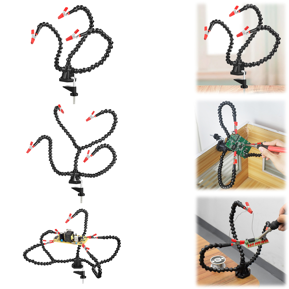 Gadgets For Electronics - โต๊ะ CLAMP การประสาน เครื่องมือมือที่สาม 3/4/5 ชิ้นแขนยืดหยุ่น