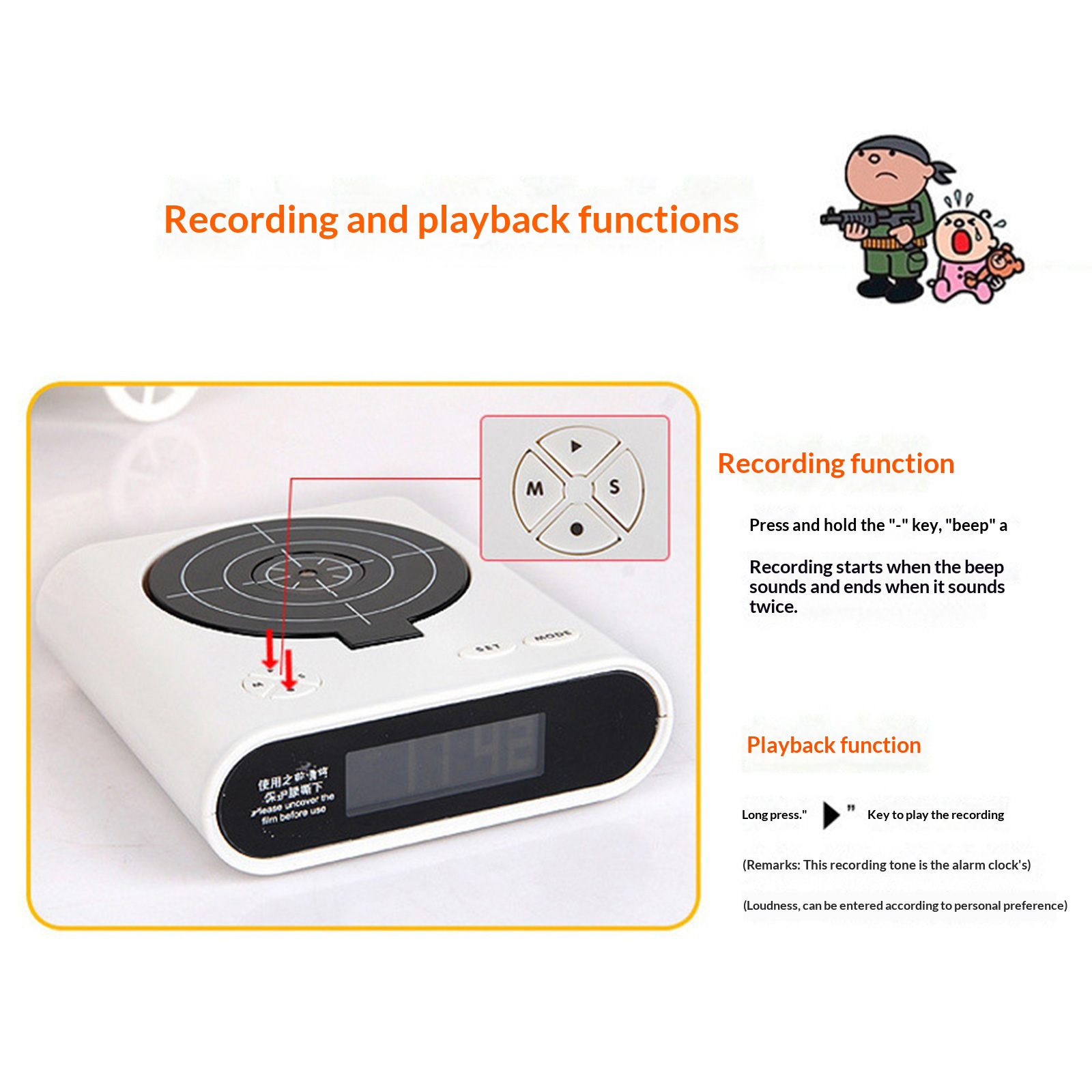 Electronics Gadgets For Gift - นาฬิกาตั้งโต๊ะอิเล็กทรอนิกส์ นาฬิกาปลุกดิจิตอล LED ดีไซน์สร้างสรรค์ ของเล่นยิงเลเซอร์เป้าหมาย สำหรับเด็ก