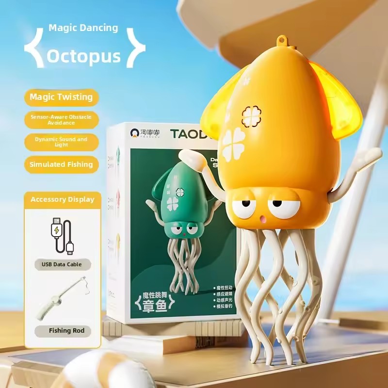 Electronics Gadgets For Gift - หุ่นยนต์ปลาหมึกยักษ์เต้นรําอัจฉริยะ - ของเล่นอิเล็กทรอนิกส์หลีกเลี่ยงอัตโนมัติ, อุปกรณ์เคลื่อนไหวแบบโต้ตอบสําหรับเด็ก, ของขวัญเพื่อการศึกษาแสนสนุก