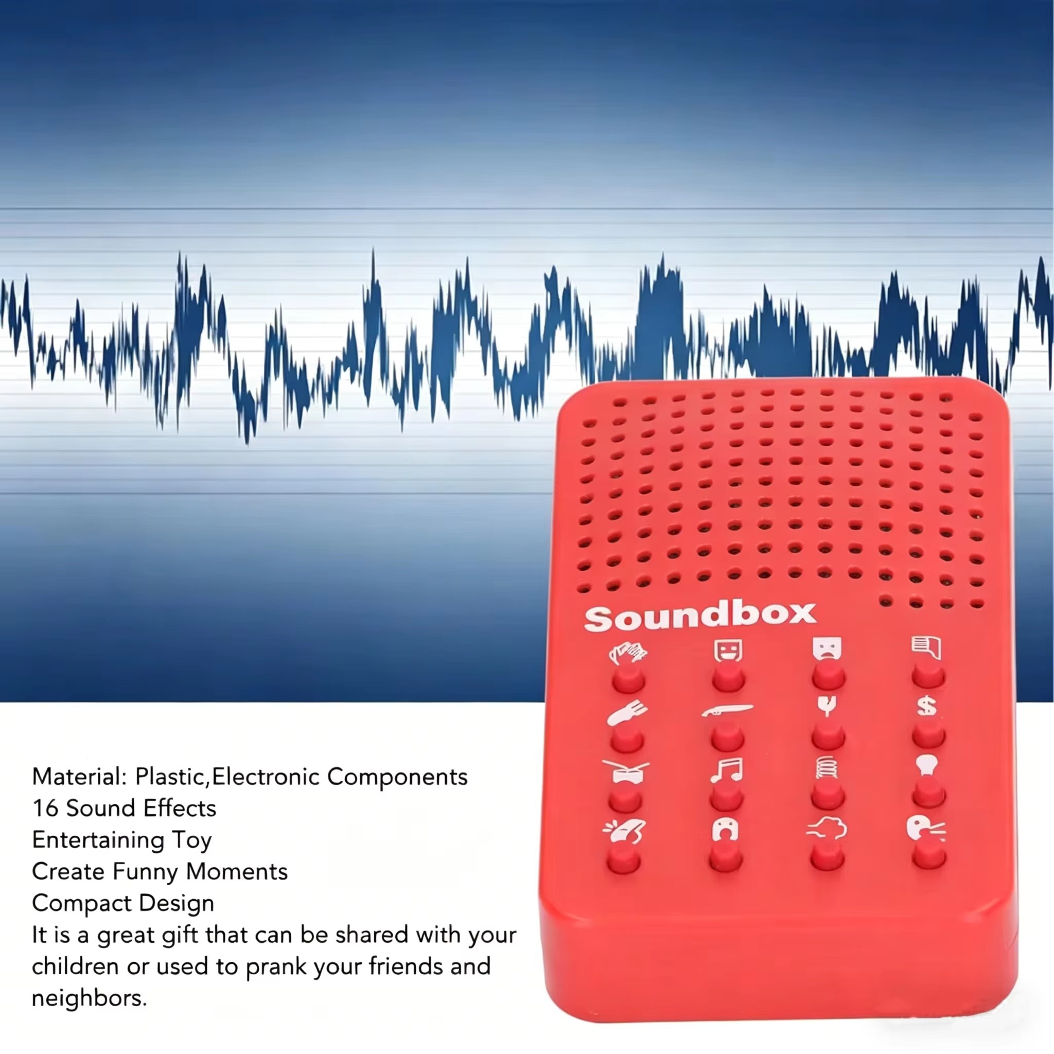 Electronics Gadgets For Gift - เครื่องเสียงตลกขนาดกะทัดรัด 16 เสียงเอฟเฟกต์ อุปกรณ์อิเล็กทรอนิกส์สร้างความบันเทิง ของเล่นแกล้งเพื่อน อุปกรณ์เสริมสำหรับเพื่อนบ้าน